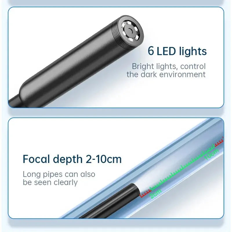 USB Endoscope for Android – OTG HD Inspection Camera with LED Light, Flexible Snake Tube for Plumbing, Automotive & Home Use - AEGIS SECURITY