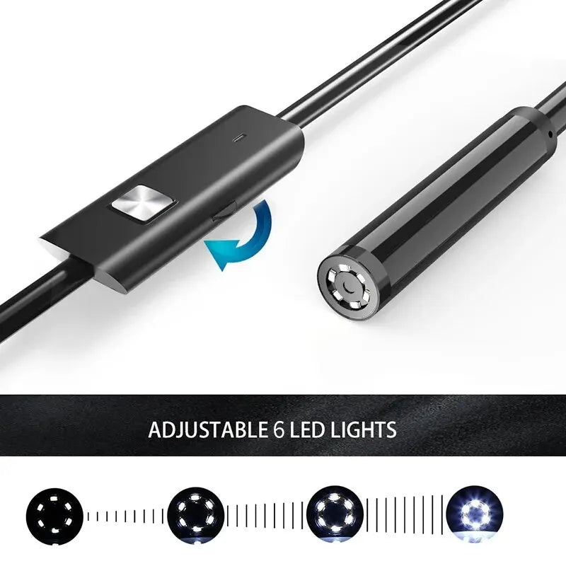 USB Endoscope for Android – OTG HD Inspection Camera with LED Light, Flexible Snake Tube for Plumbing, Automotive & Home Use - AEGIS SECURITY