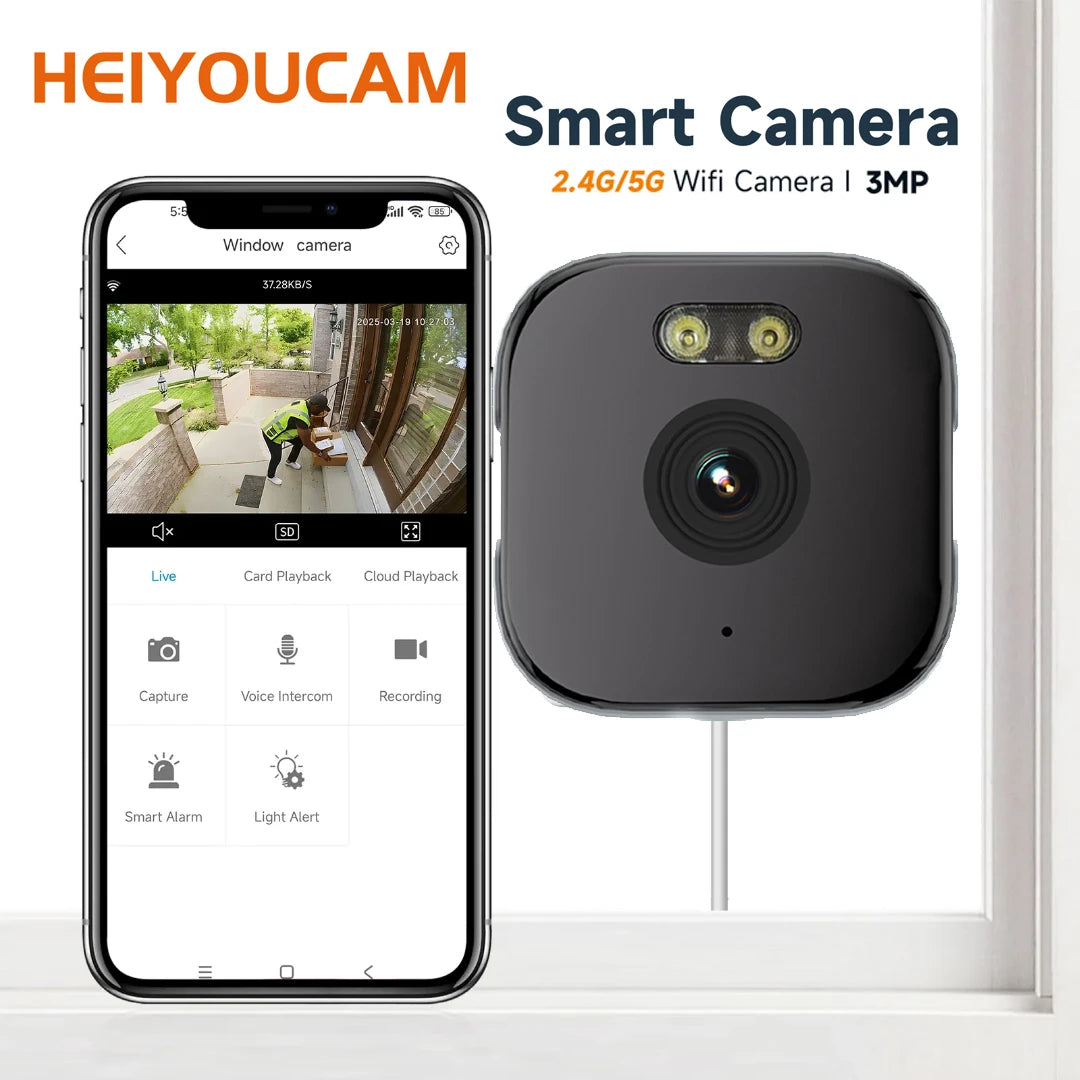 2Pec Window Camera – Wireless HD Wi-Fi Security Camera for Home & Office, Motion Detection & Night Vision - AEGIS SECURITY