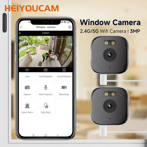 2Pec Window Camera – Wireless HD Wi-Fi Security Camera for Home & Office, Motion Detection & Night Vision - AEGIS SECURITY