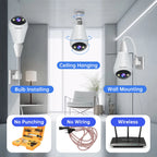 360° WiFi Bulb Camera – HD Wireless Light Socket Security Camera with Night Vision & Motion Detection - AEGIS SECURITY