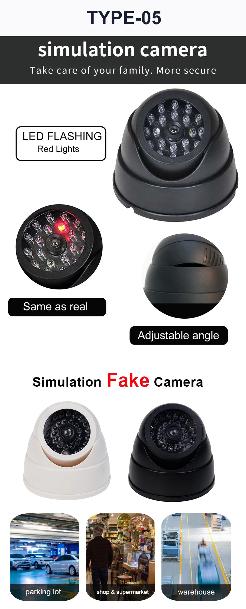 1Pec Dummy Security Camera – Fake Surveillance Camera with Motion Sensor Look, Outdoor & Indoor Deterrent - AEGIS SECURITY